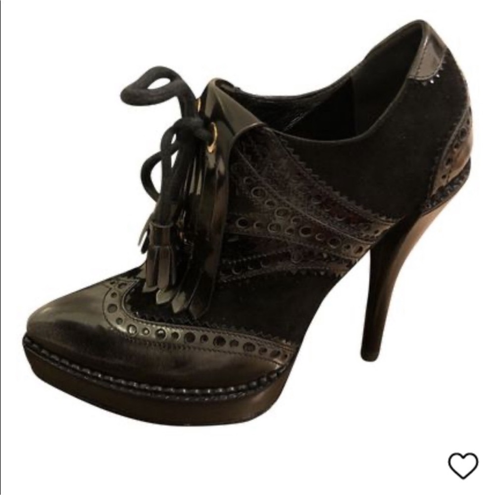 Gucci black leather ankle suede boots